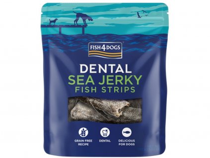 Dentální pamlsky pro psy FISH4DOGS - mořská ryba - proužky 100g