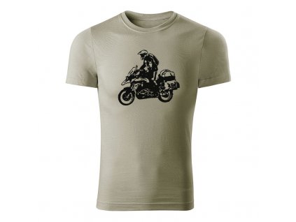 bmw gs tour panske tricko svetla khaki