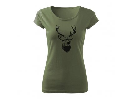 deer damske tricko khaki
