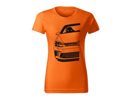 volkswagen golf mk7 gti half damske tricko cierna oranzova