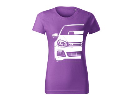 volkswagen golf mk6 r half damske tricko biela fialova