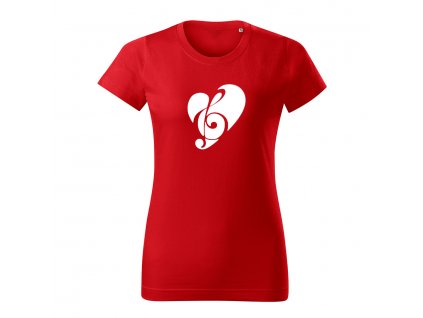 love music damske tricko 2 cervena