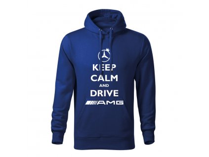 keep calm and drive amg panska mikina 1 kralovska modra