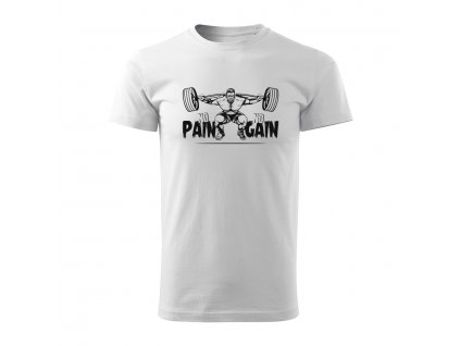 no pain no gain panske tricko 1 biela