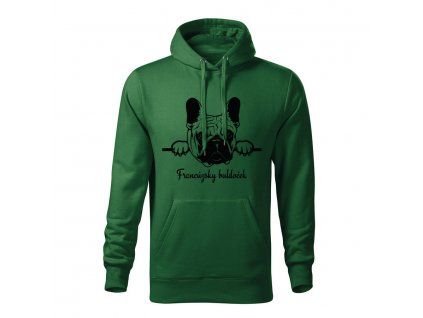 francuzsky buldocek panska mikina 1 tmavozelena