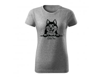 akita inu damske tricko 1 tmavosivá