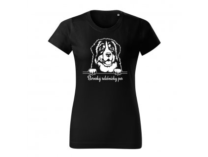 bernsky salasnicky pes terier damske tricko 2 cierna