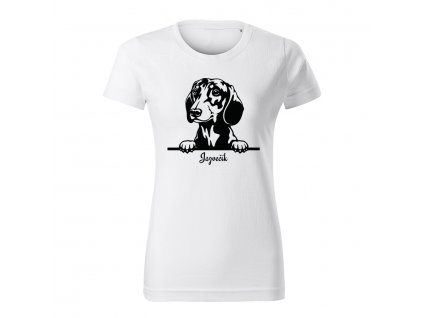 jazvecik terier damske tricko 1 biela