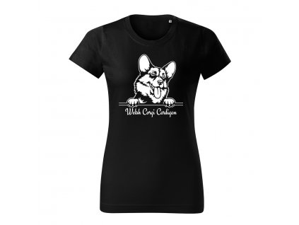 Welsh Corgi Cardigan damske tricko 2 cierna