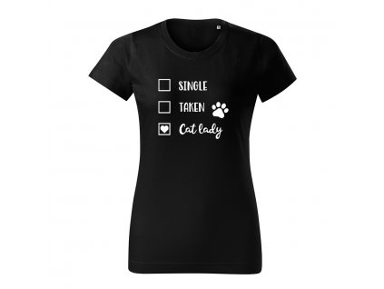 cat lady damske tricko 2 cierna
