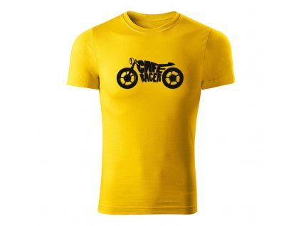 cafe racer panske tricko zlta