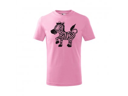 zebra detské tričko 1 ružová