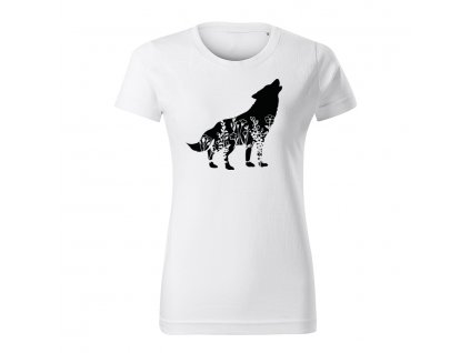 vlk flor dámske tričko 1 biela