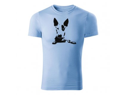 english bull terrier panske tricko nebeska modra