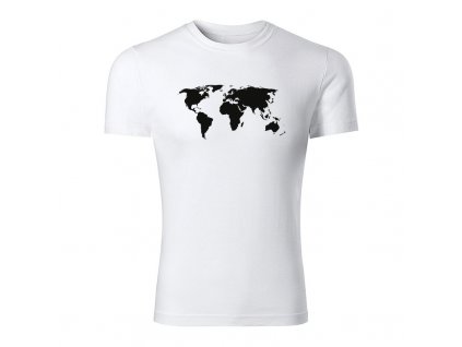 world map panske tricko biela