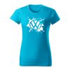 volkswagen logo splash damske tricko biela tyrkysova