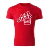 eat sleep seat panske tricko 180 g m2 biela cervena
