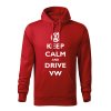 keep calm and drive volkswagen panska mikina 2 cervena