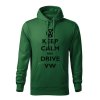 keep calm and drive volkswagen panska mikina 1 tmavozelena