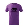 triceratops detske tricko fialova