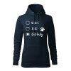 cat lady damska mikina 2 tmavo modra