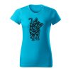 mačka damske tricko 1 tyrkysova