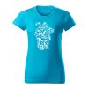 mačka damske tricko 2 tyrkysova