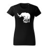 slon flor dámske tričko 2 cierna