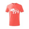 panda flor detske tricko 2 koralová