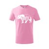 panda flor detske tricko 2 ružová