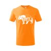 panda flor detske tricko 2 oranzova