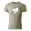 love music panske tricko svetla khaki