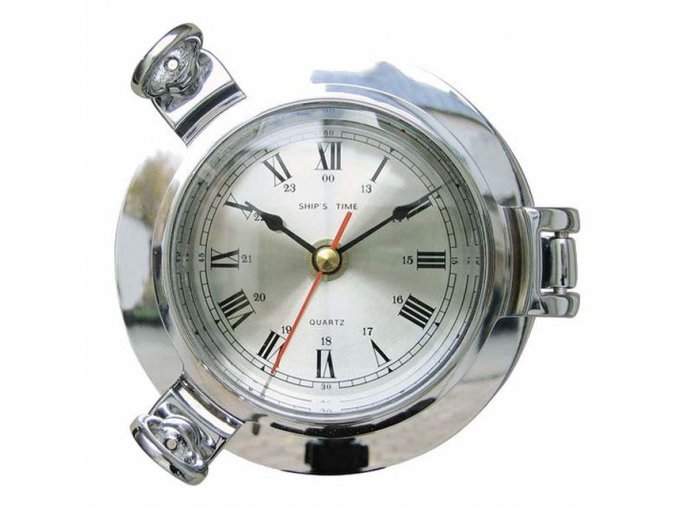 Lodní hodiny stříbrné 14 cm