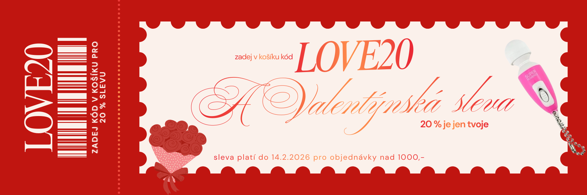 Sleva 20 % na všechno Valentýnská sleva
