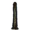 Černé štíhlé dildo David s přísavkou, pohled z boku