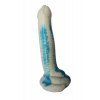 Bílo-modré dildo Had, pohled zepředu