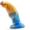 Žluto-modré dildo Kapustňák, pohled šikmo