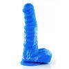 Modré dildo Pony, pohled z boku