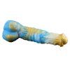 Žluto-modré dildo Pony položené na boku