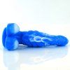 Modré dildo Ares položené na boku