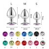 Kovový anální kolík s diamantem velikosti a výběr barev