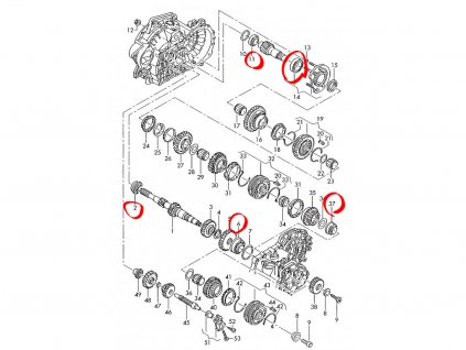 02A - opravná sada pro převodovky  VW Passat B3 (31), VW Passat B4 (3A), VW Golf 3 (1H), VW Golf 2 (1G), VW Corrado (509), SEAT Ibiza (6K), SEAT Cordoba ( 6K)