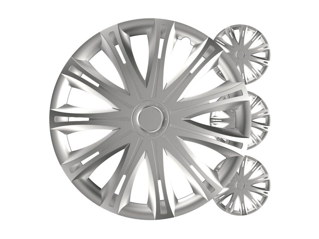 Puklice Spark 15” strieborná sada 4ks COLOR BOX