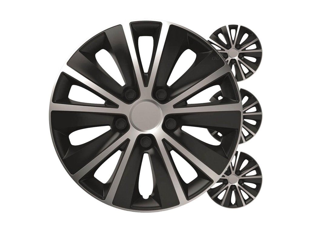 Puklice Rapide 16” čierno - strieborná sada 4ks COLOR BOX