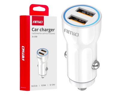 Nabíjačka do auta 2xUSB-A 12/24V AMiO-03879