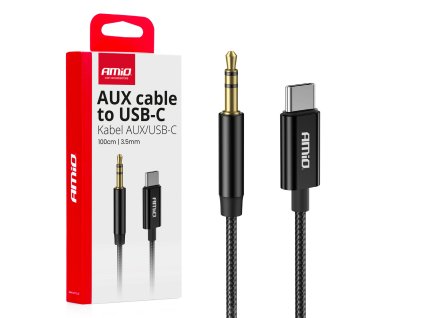 Kábel USB-C na TYP AUX Mini Jack 3,5mm 1m AMiO-04294
