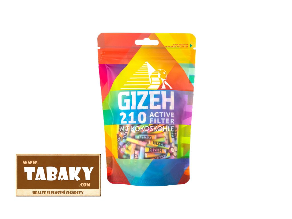 gizeh active filter rainbow mit kokoskohle 6mm 210er beutel