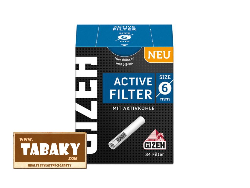 gizeh black filter aktiv kohle 6mm 34 stueck