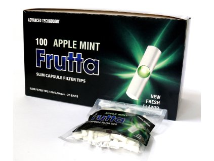 Box (20x) Práskací SLIM FILTRY FRUTTA APPLE mint 6mm 100ks