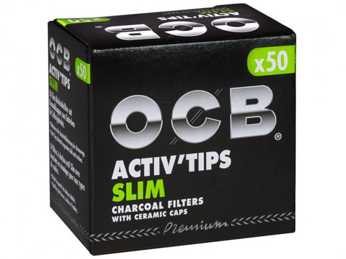 ocb filter slim activ tips active charcoal 7mm 50 pieces